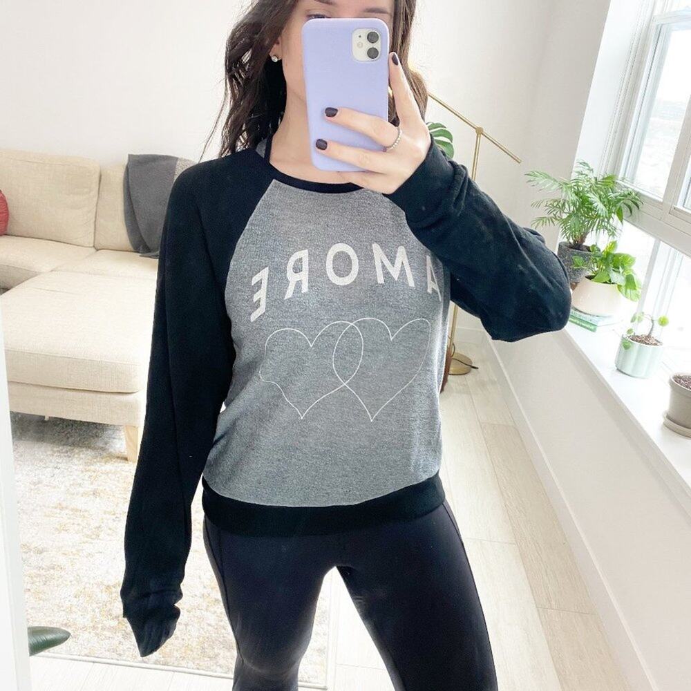 Wildfox Amore Love Gray Sweater Size Small